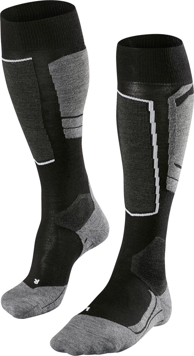 Falke sk4 warm dun wol functioneel materiaal skisokken dames zwart - maat 41-42