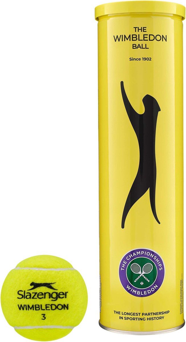 Slazenger wimbledon tennisballen 2024 - tube 3 tennisballen