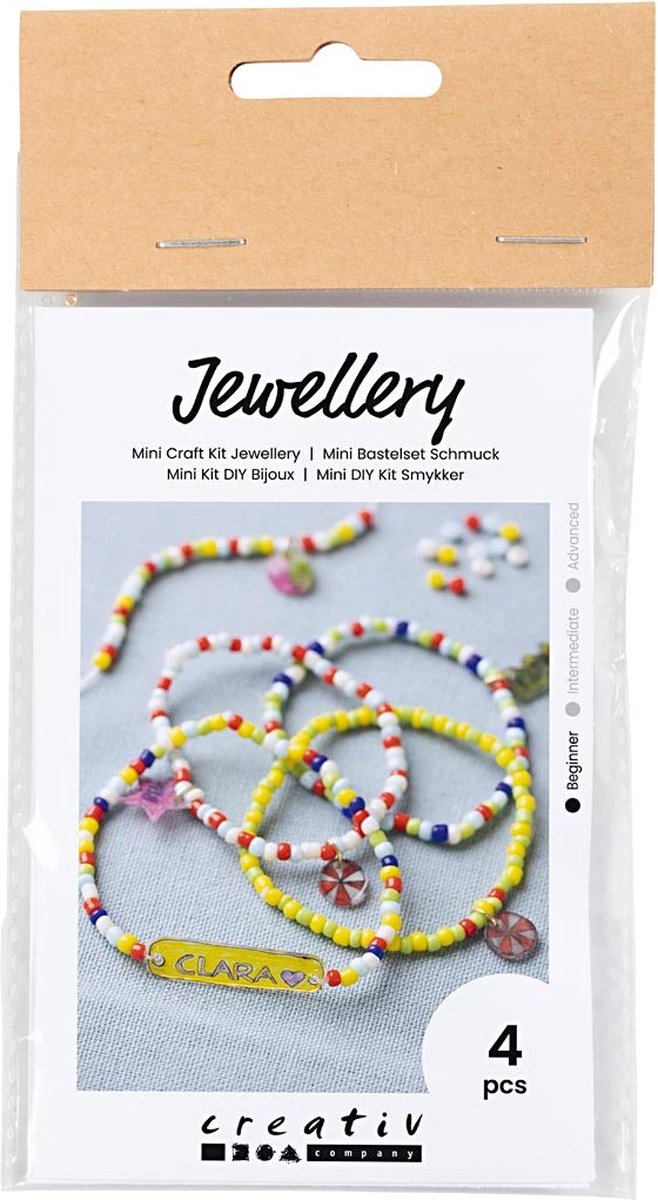 Creativ company mini hobbyset sieraden krimpfolie armbanden geel