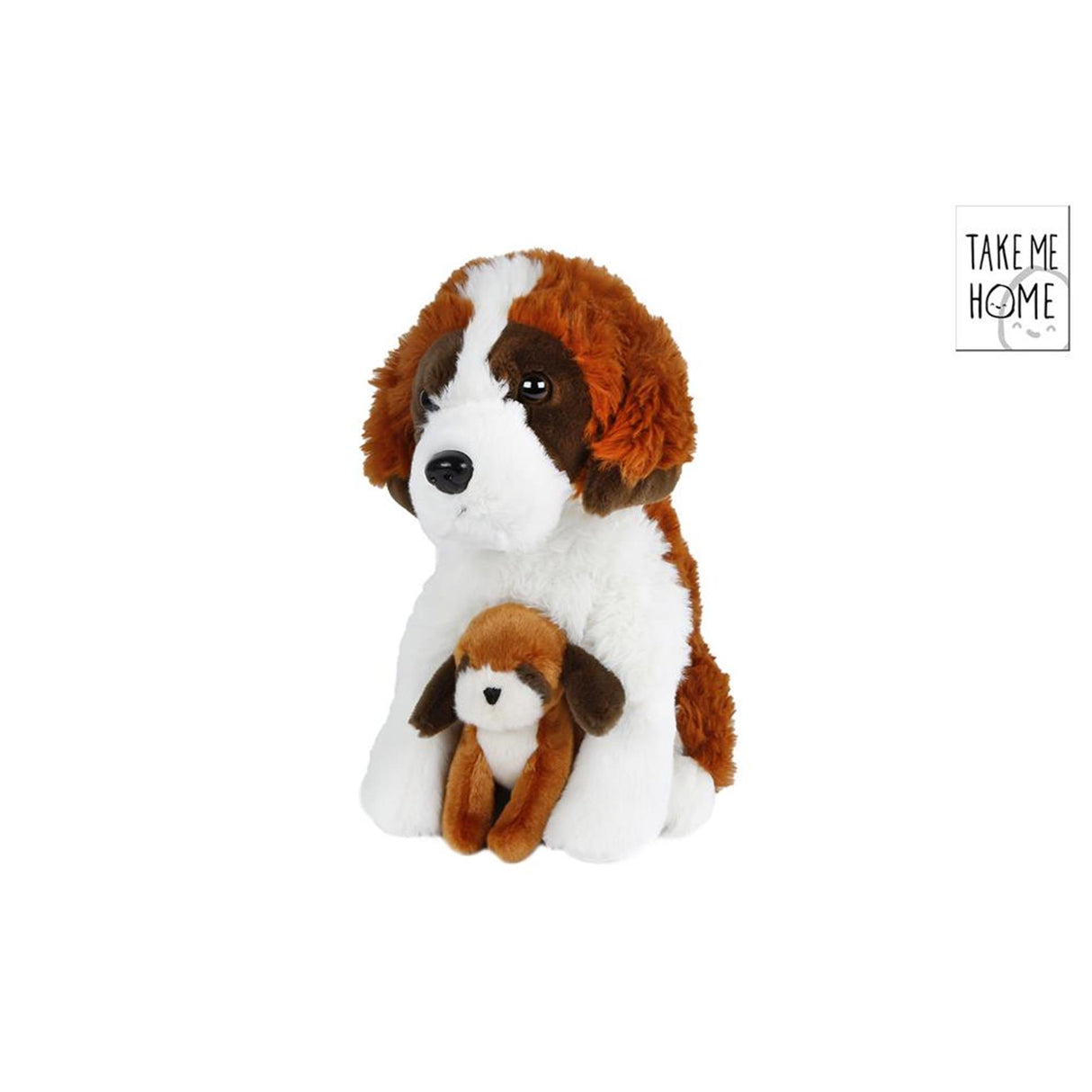 Take me home knuffel hond met baby pluche, 26cm