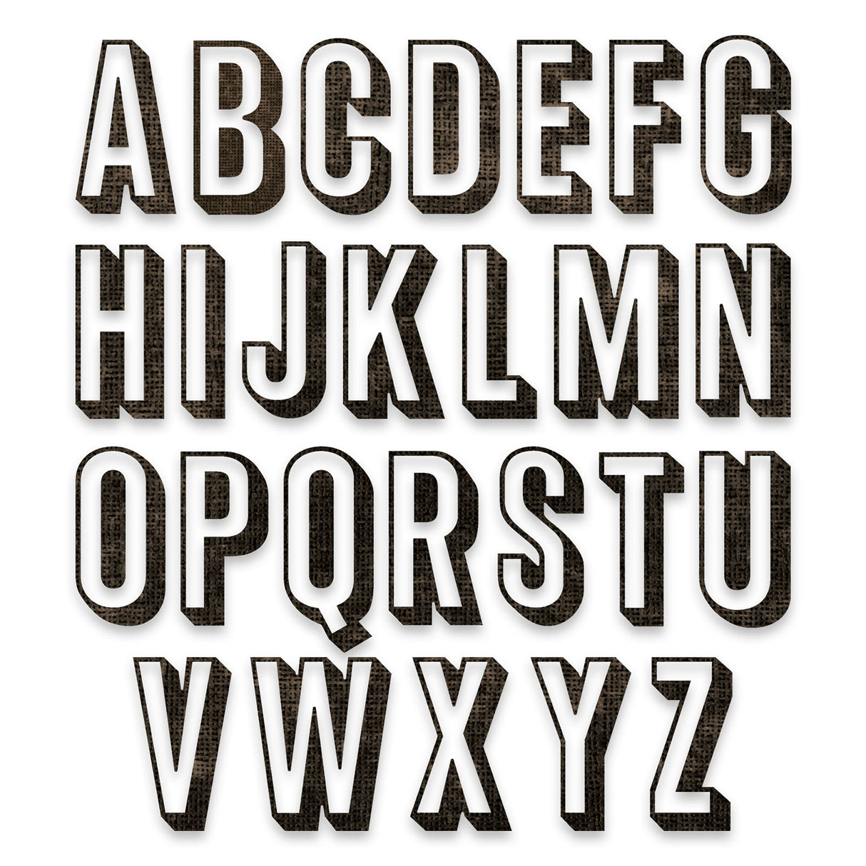 Sizzix • tim holtz thinlits die set alphanumeric shadow upper 26pcs