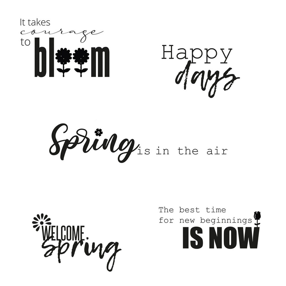 Sizzix • clear stamps set spring sentiments