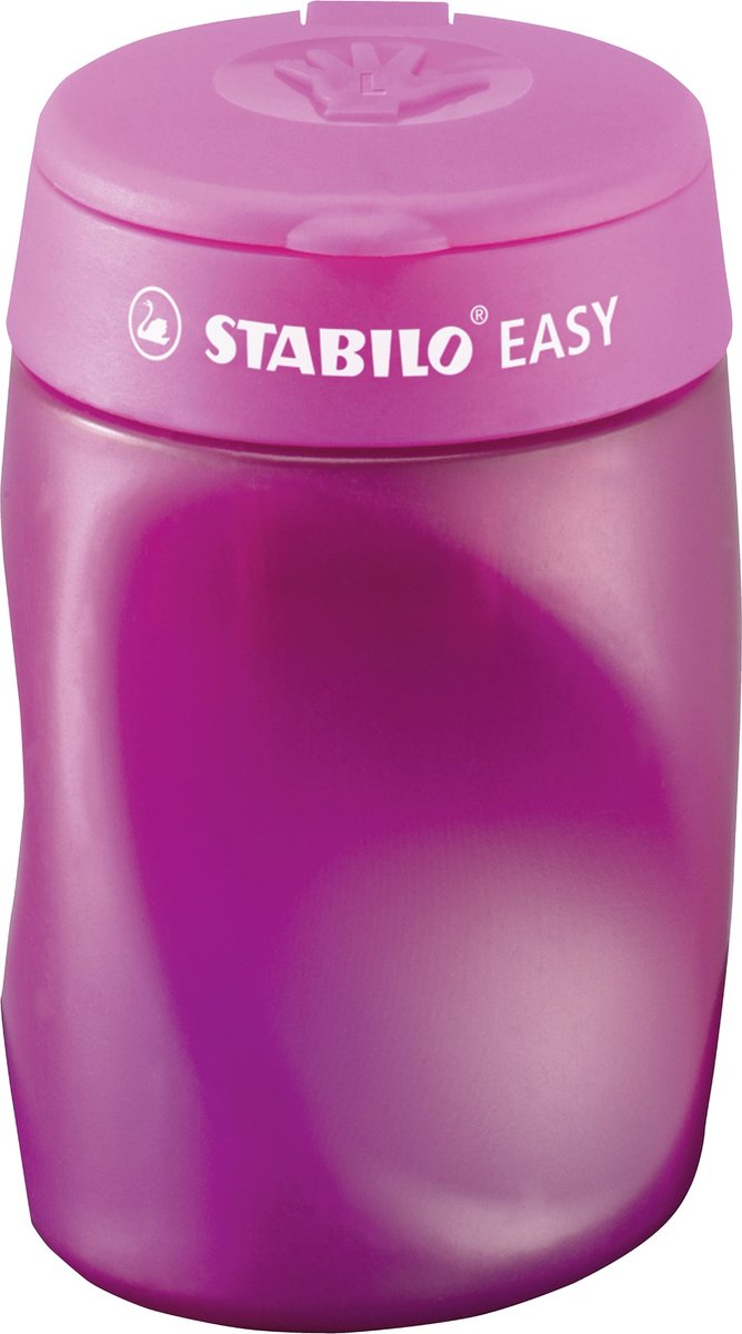 Stabilo easysharpener - ergonomische 3 in 1 puntenslijper - linkshandig - roze - geschikt voor alle potloden