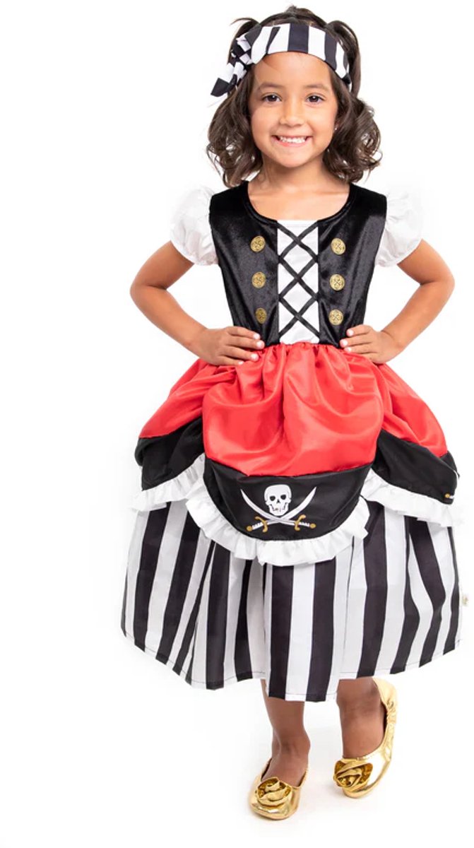 Little adventures - piraten jurk met hoofdband – maat 98-104