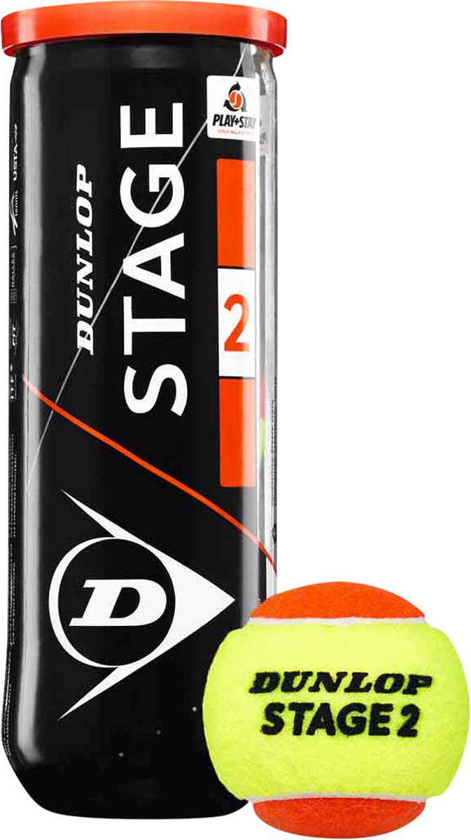 Dunlop stage 2 tennisballen - geel oranje - 3 stuks