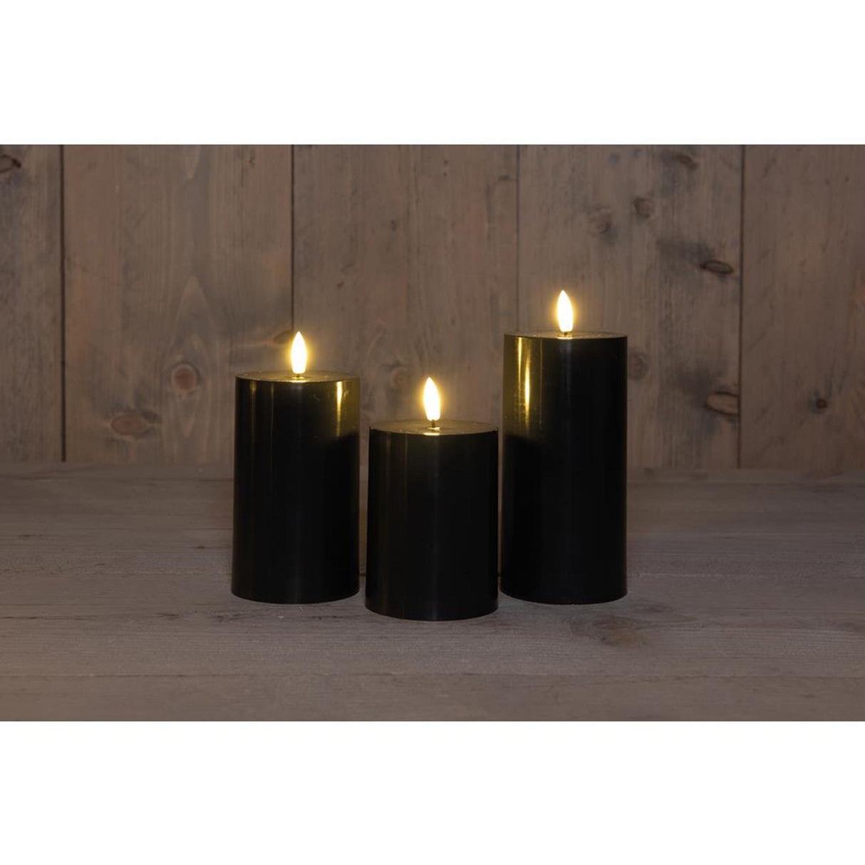 Anna's collection led outdoor kaars zwart set a 3