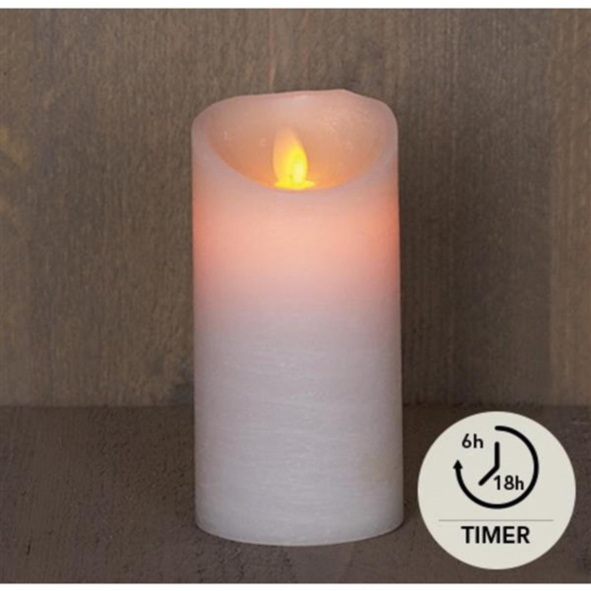 Anna's collection led rustiek stompkaars wit 7,5x15cm