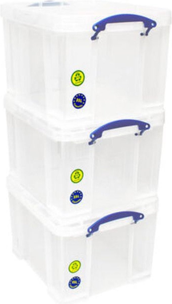 Really useful opbergbox 35 liter pak 3 dozen 480x390x310mm transpara..