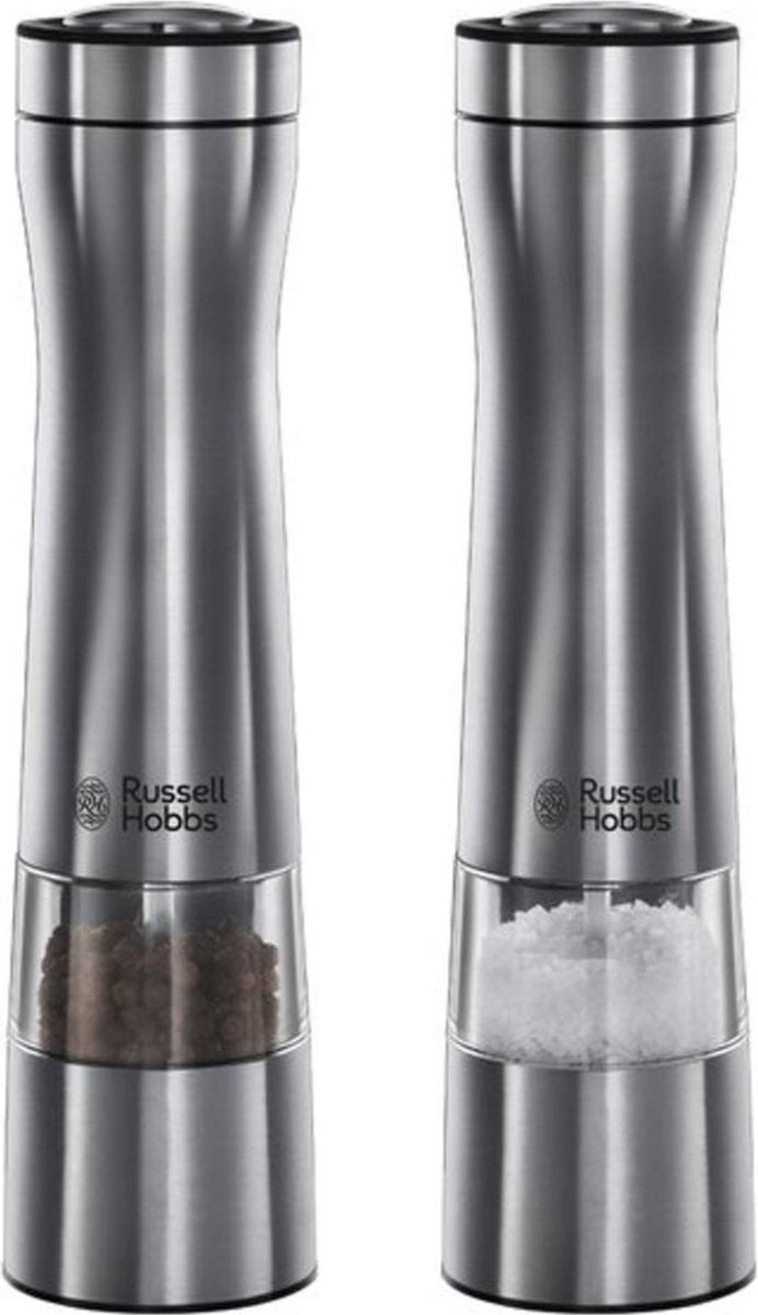 Russell hobbs peper- zoutmolen set elektrisch - 23 cm - rvs
