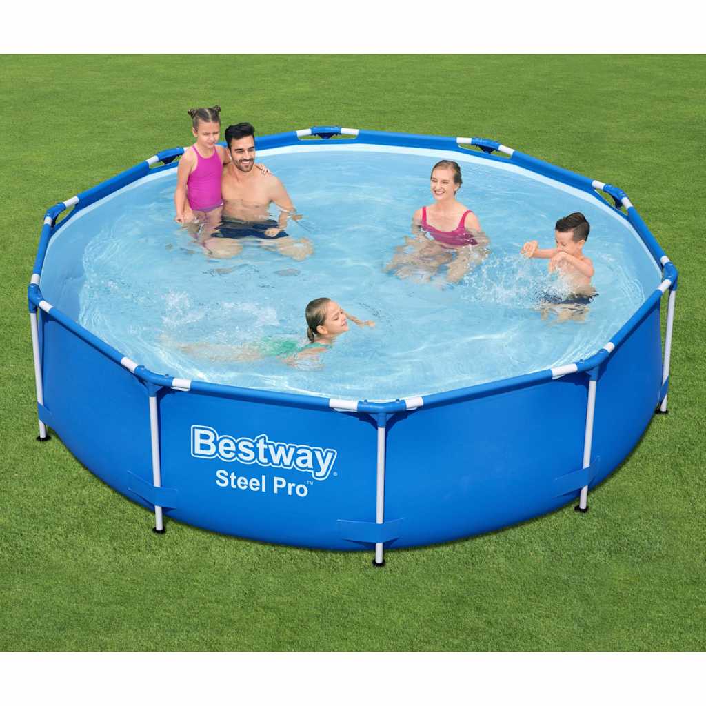 Bestway zwembad steel pro set rond 305 (blauw, incl. filterpomp (220-240v))