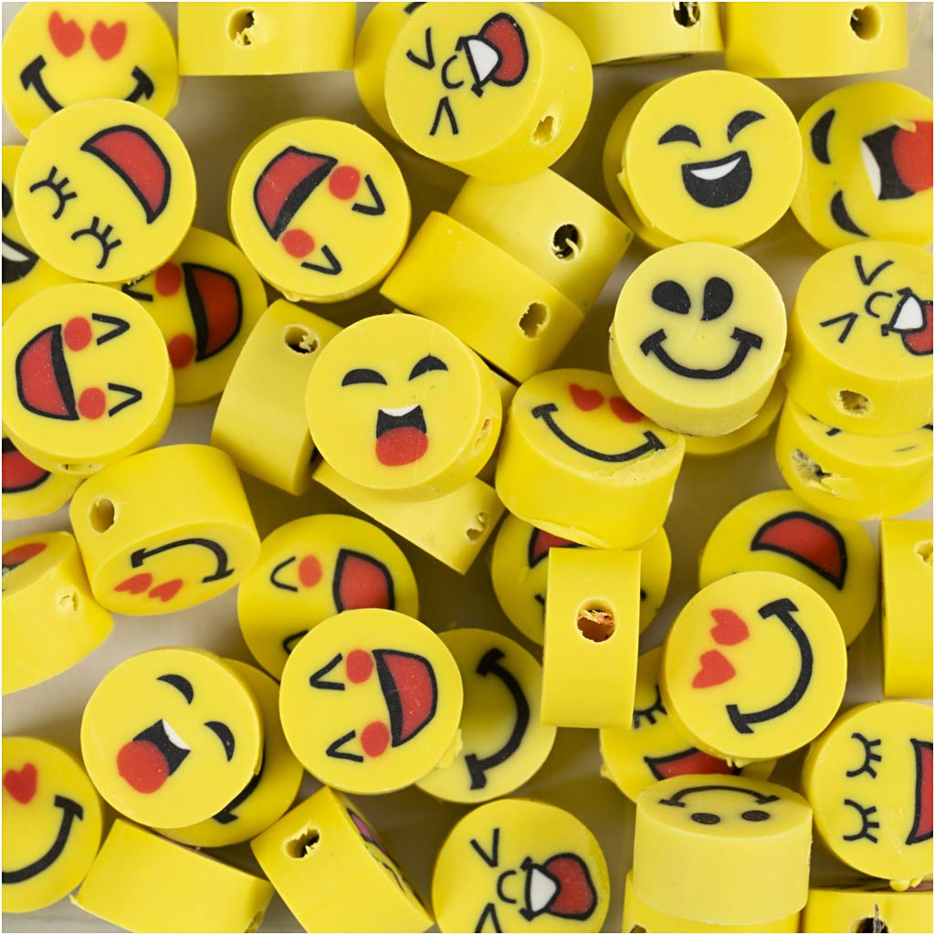 Creativ company https: www.cchobby.nl figuurkralen-emoji-d-10-mm-gatgrootte-1-5-mm-60-stuk-1-doos