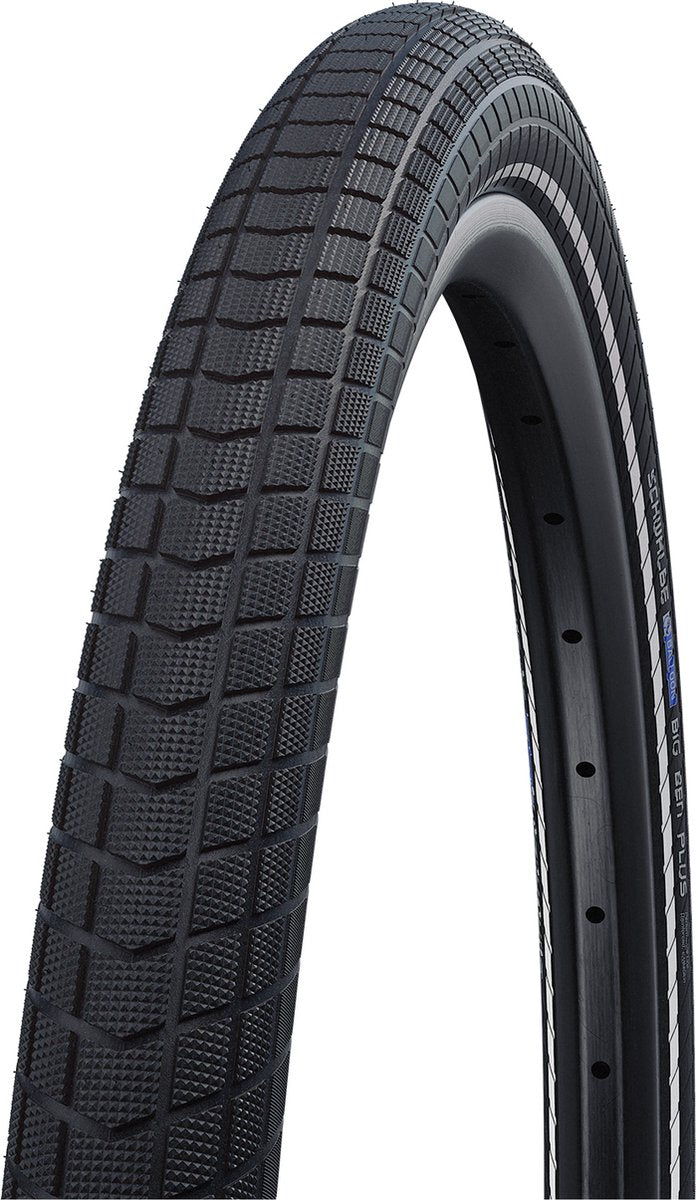 Schwalbe big ben plus performance clincher tyre 27.5x2.15 greenguard e-50 snakeskin reflex, zwart bandenmaat 55-584 | 27,5x2,15
