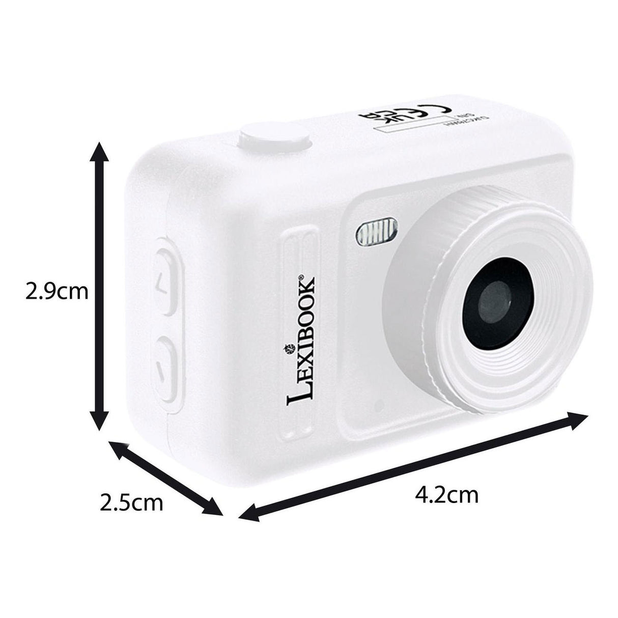 Lexibook sleutelhanger miniatuur digitale camera wit met ingebouwd flashgeheugen