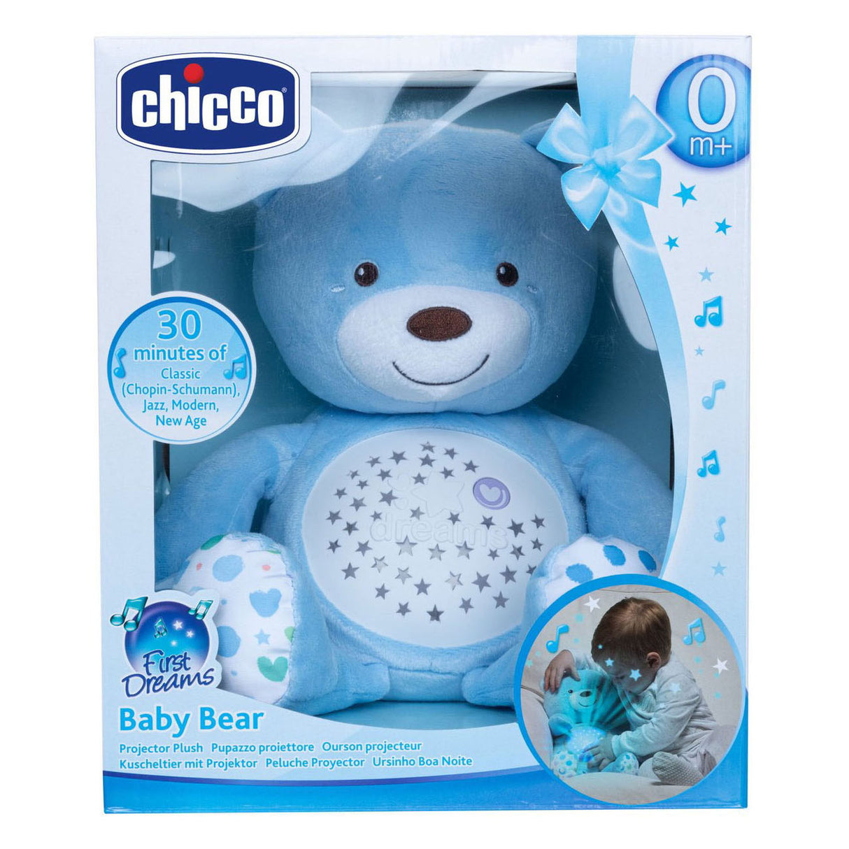Chicco knuffel projector baby bear first dreams blauw