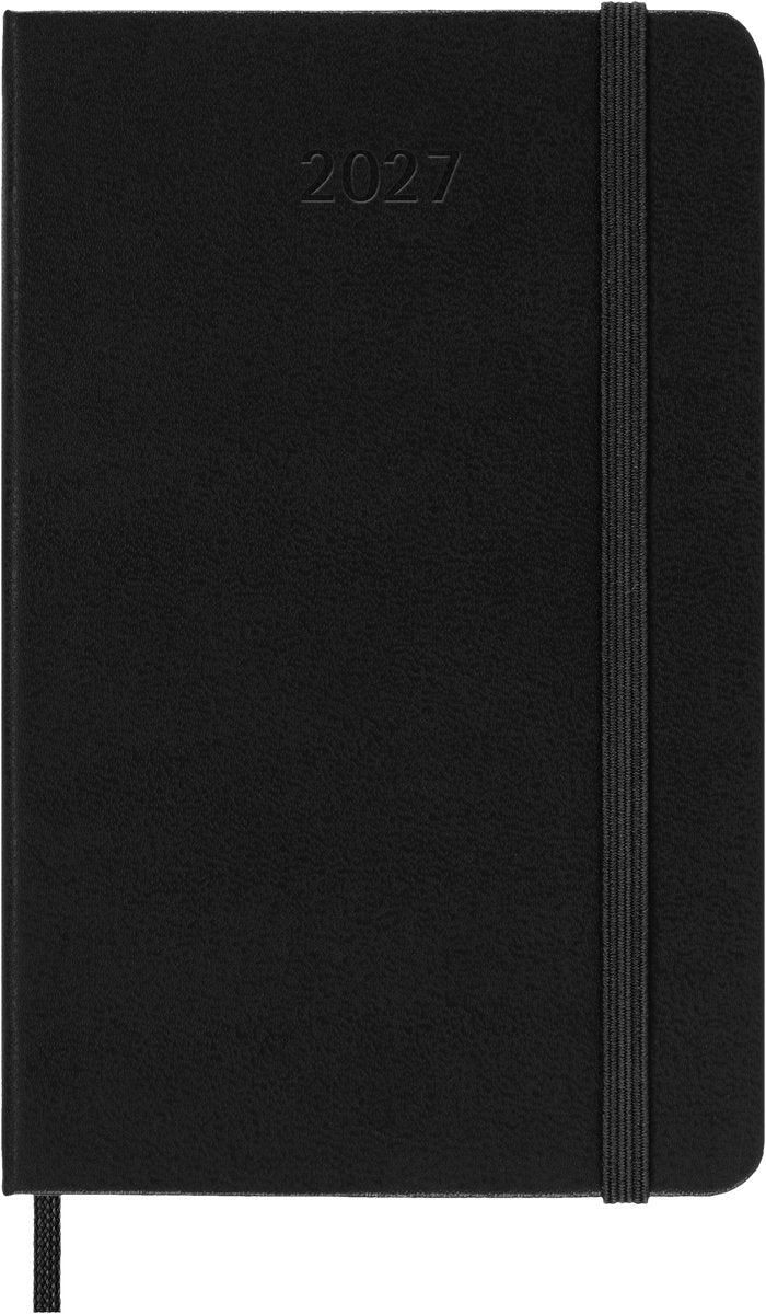Moleskine 12 maanden agenda - 2027 - wekelijks - verticaal pocket - harde kaft - zwart