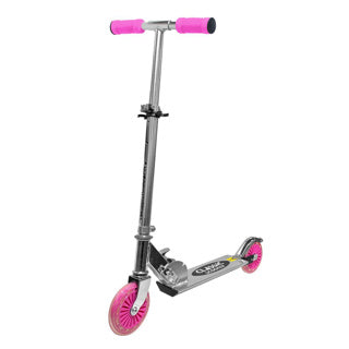 Alert kinderstep aluminium roze - verstelbaar en inklapbaar.