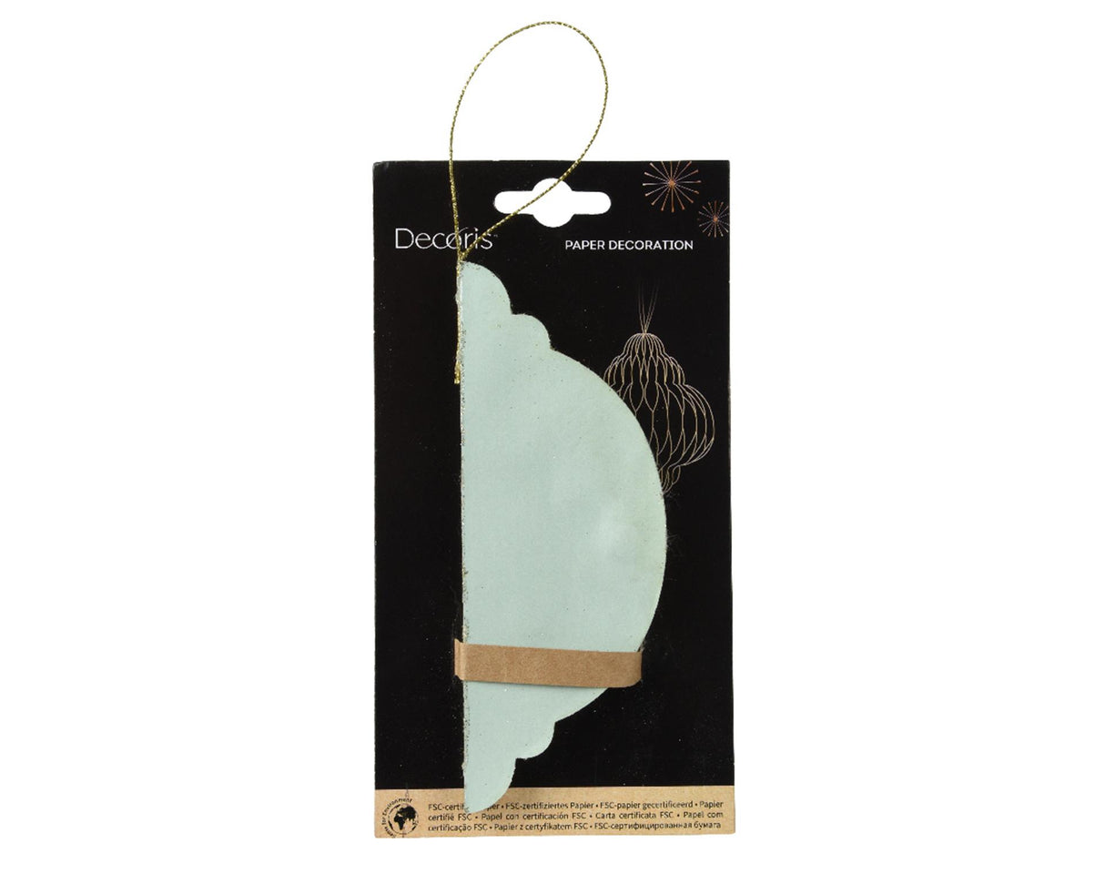 Decoris kersthanger papier uivorm groen h15cm