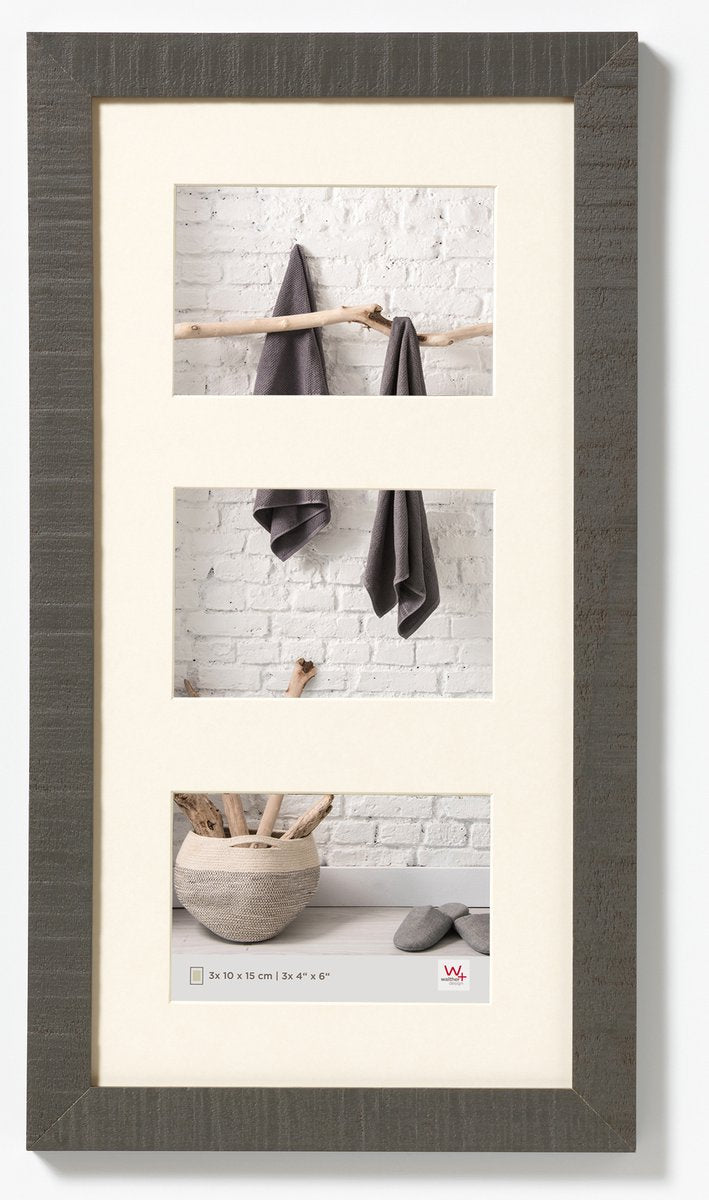 Walther home - houten lijst - fotoformaat 3x13x18 cm - grijs