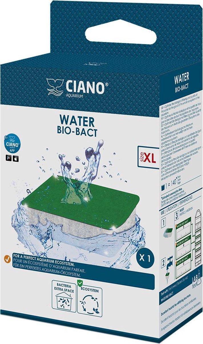 Ciano - aquarium filtermateriaal - vissen - water bio bact xl - 9,8x8x3,3cm - 1st