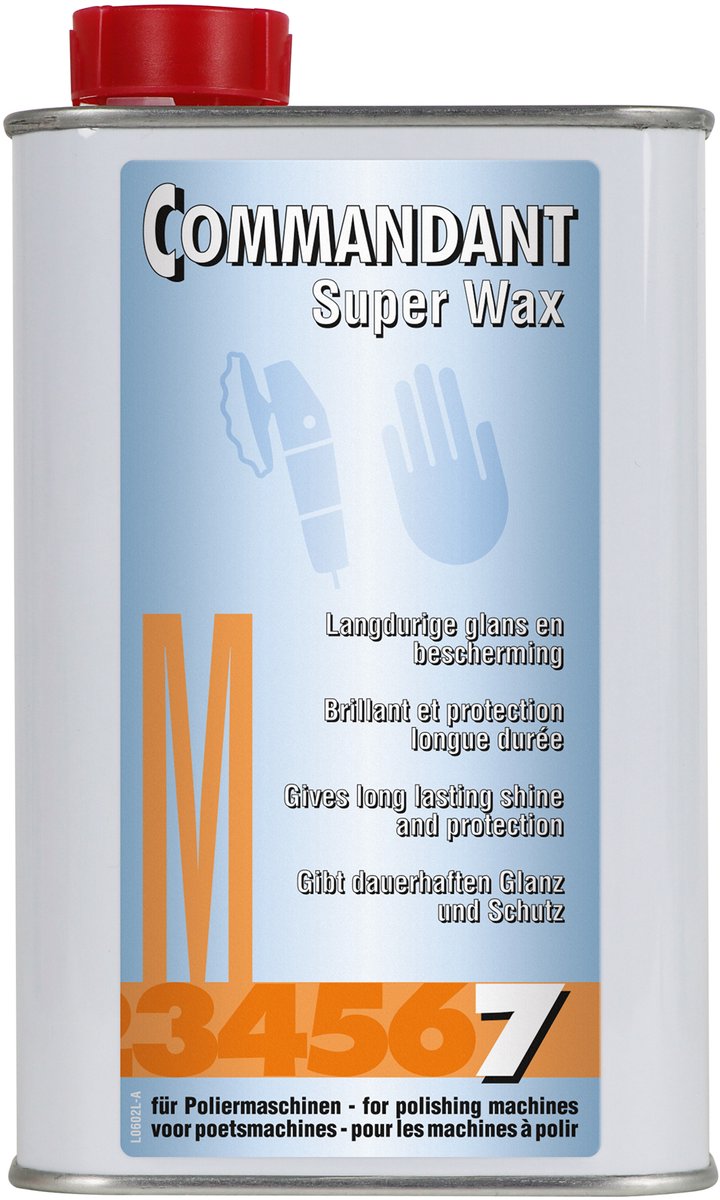 Commandant super wax m7 - geeft diepe glans - langdurige bescherming - voor alle lakken polyester - 500gr