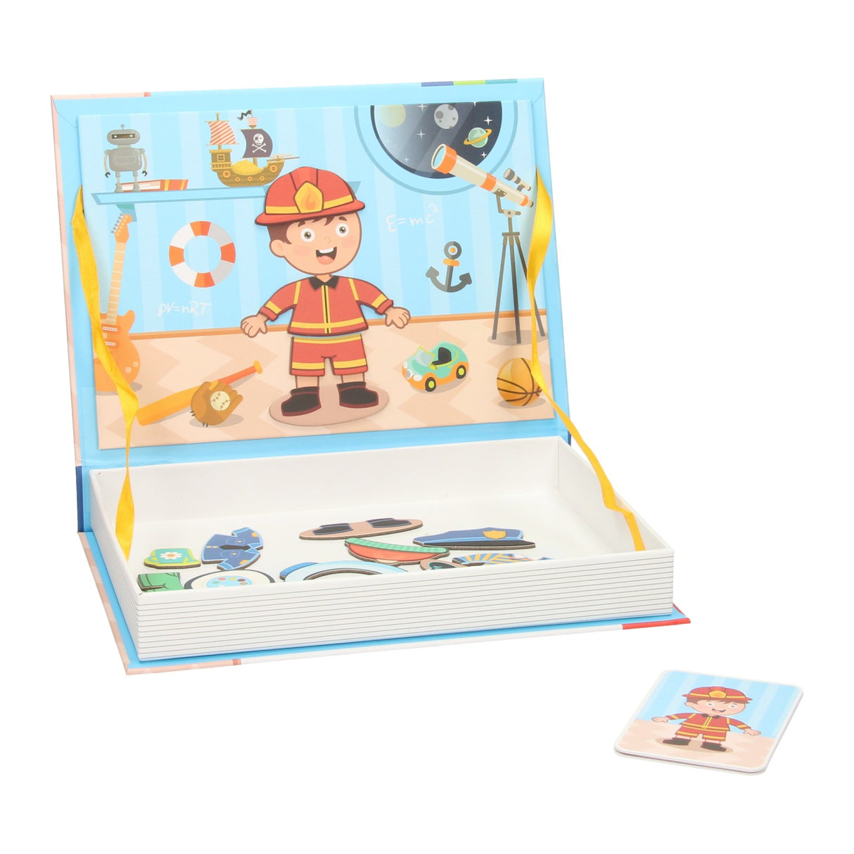 Lobbes speelgoed bv magnetisch boek - outfits jongen, 59dlg.