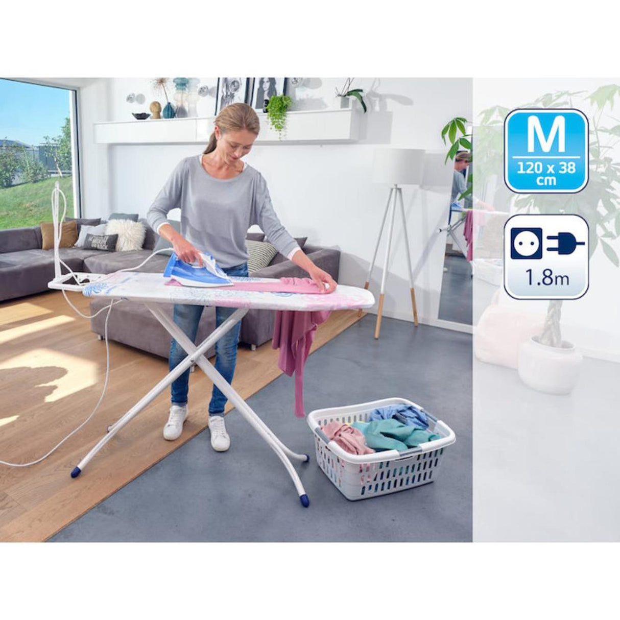 Leifheit strijkplank classic m basic plus - 120 x 38 cm strijkvlak