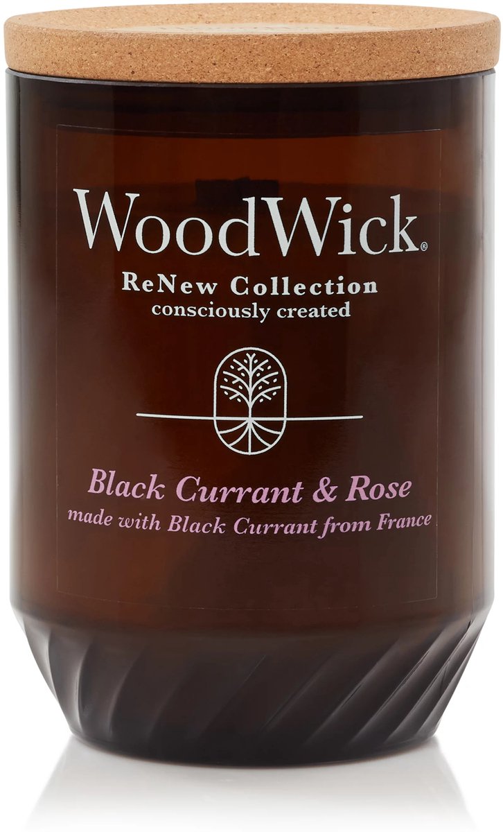 Woodwick renew large geurkaars - black currant rose - 75 branduren