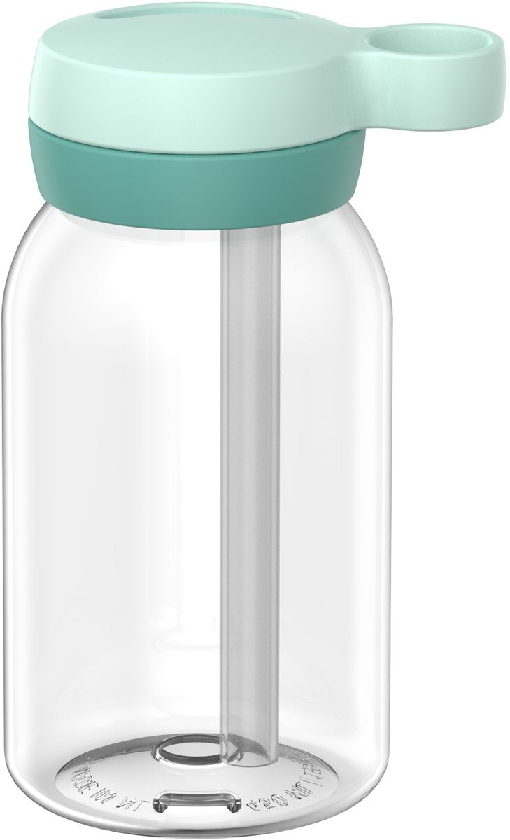 Mepal drinkfles met rietje campus - 450 ml - waterfles kinderen - lekdicht - hygiënische draaideksel - cool mint