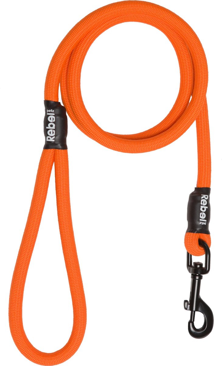 Rebel petz hondenriem - oranje - l - 12mm x 140cm
