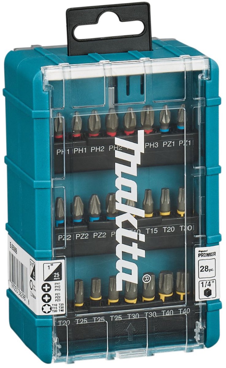 Makita e-25068 bitset – kruiskop phillips, kruiskop pozidriv, t-profiel