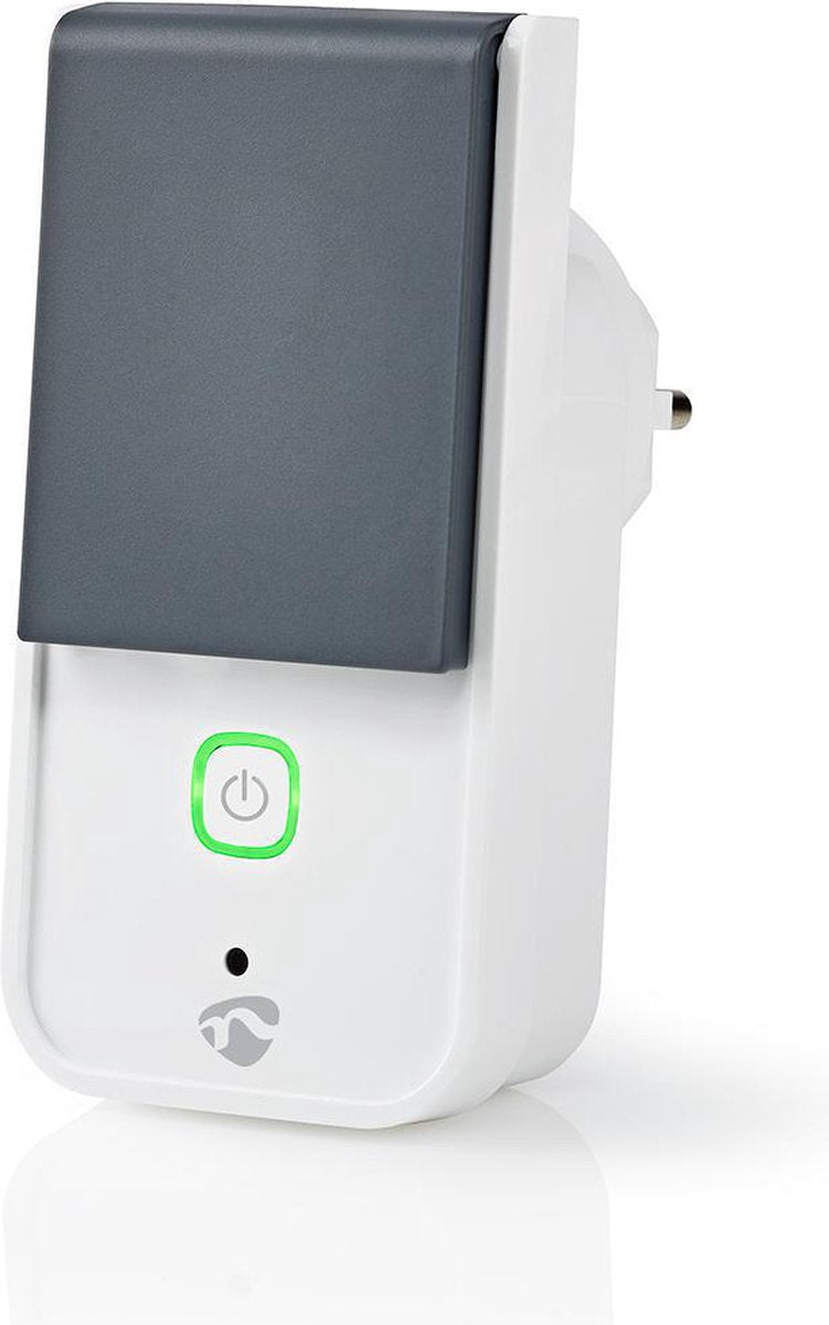 Nedis smartlife slimme stekker - wi-fi - ip44 - energiemeter - 3680 w - randaarde stekker type f (cee 7 7) - -30 - 40 °c - android ios - grijs wit - 1 stuks