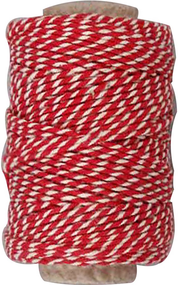 Creativ company katoenkoord rood wit, 50m