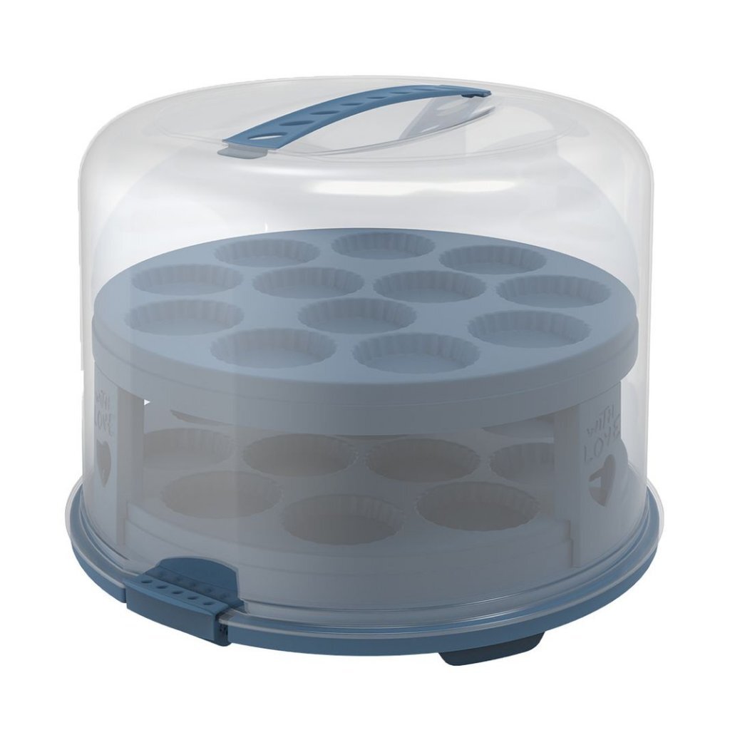 Rotho fresh taartdoos xl met trays - bpa vrij - met afsluitbare clips - ook geschikt voor cupcakes handig mee te nemen door handgreep