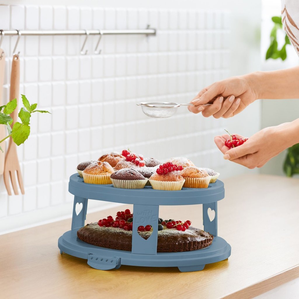 Rotho fresh taartdoos xl met trays - bpa vrij - met afsluitbare clips - ook geschikt voor cupcakes handig mee te nemen door handgreep