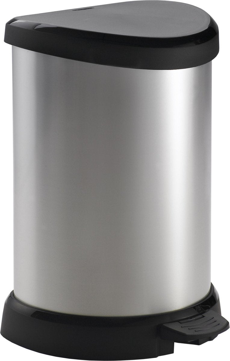 Curver decobin prullenbak - 15l - metallic - recycled kunststof