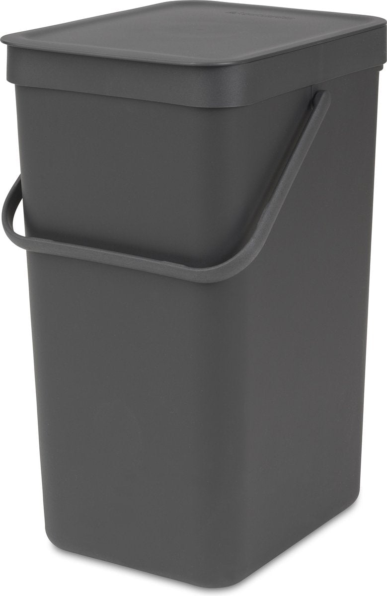 Brabantia sort go prullenbak - 16 liter - dark grey