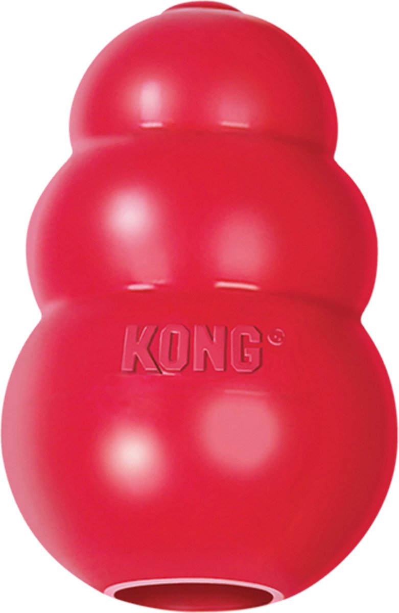 Kong classic - snackbal honden speelgoed - rubber - 10.16cm - rood - maat l