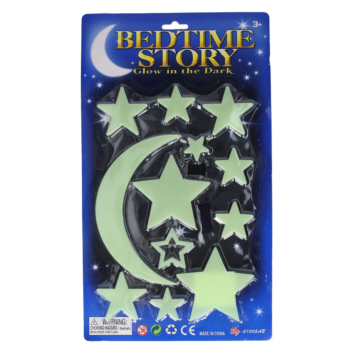 Glow in the dark set maan en sterren