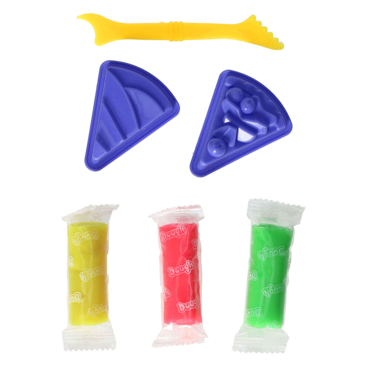 Kleiset met 2 toetjesvormen en tool - 3 kleuren klei