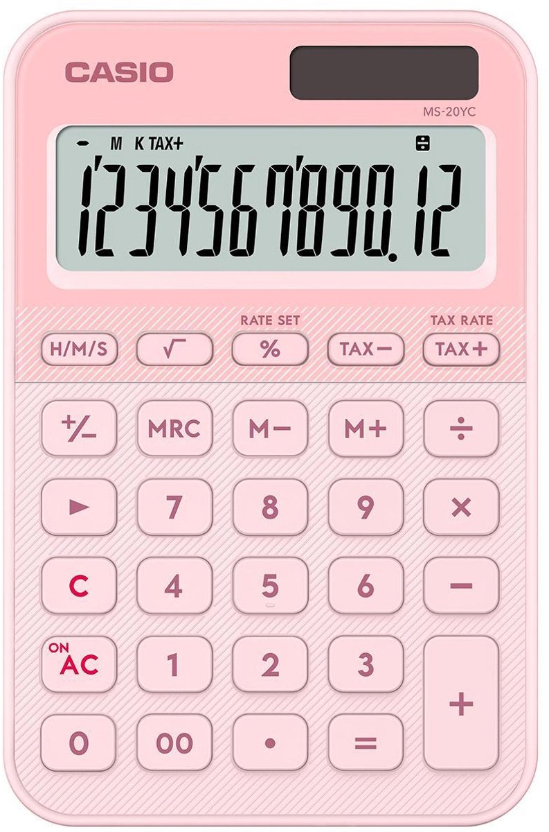 Casio rekenmachine ms-20uc - kleur roze