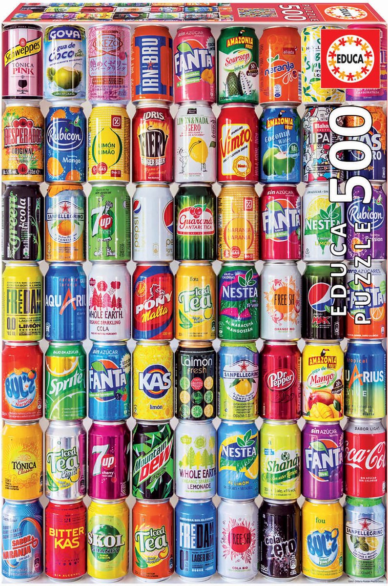 Educa frisdrank blikjes speelgoed set - 500 stuks - creatief speelplezier.
