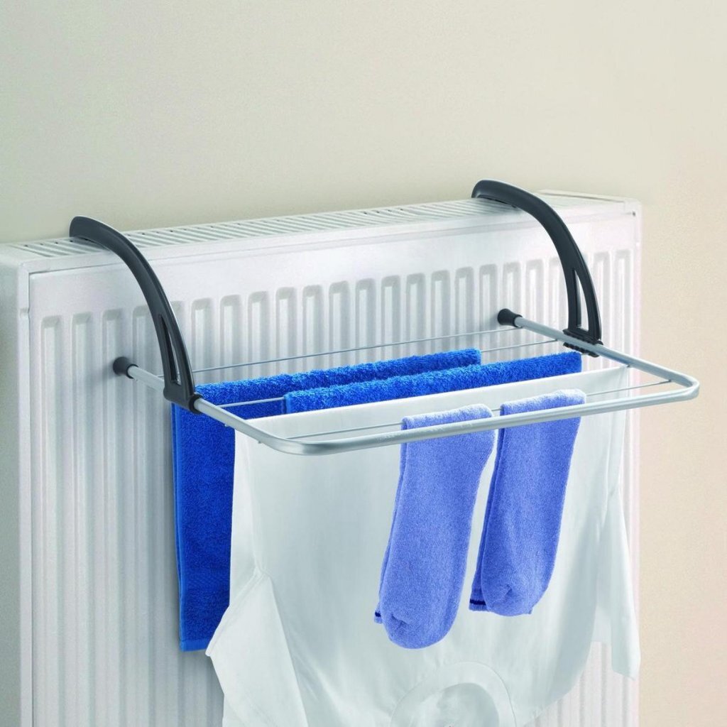 Metaltex favonio radiator-balkon droogrek 3 m drooglijn zilver zwart