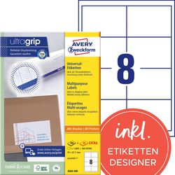 Etiketten avery 200 stuks wit