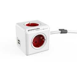 Stekkerdoos allocacoc powercube wit rood