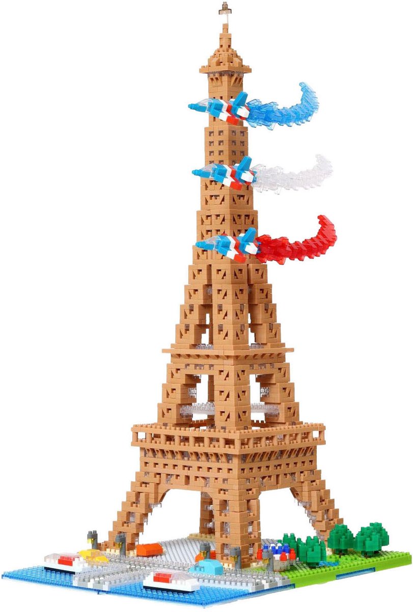 Bandai - nanoblock - eiffeltoren deluxe - baksteen minifiguur 2500 stuks - bouwpakket montage model monumenten parijs - bouwpakket speelgoed kinderen 12 jaar en + tiener volwassenen - nbc057