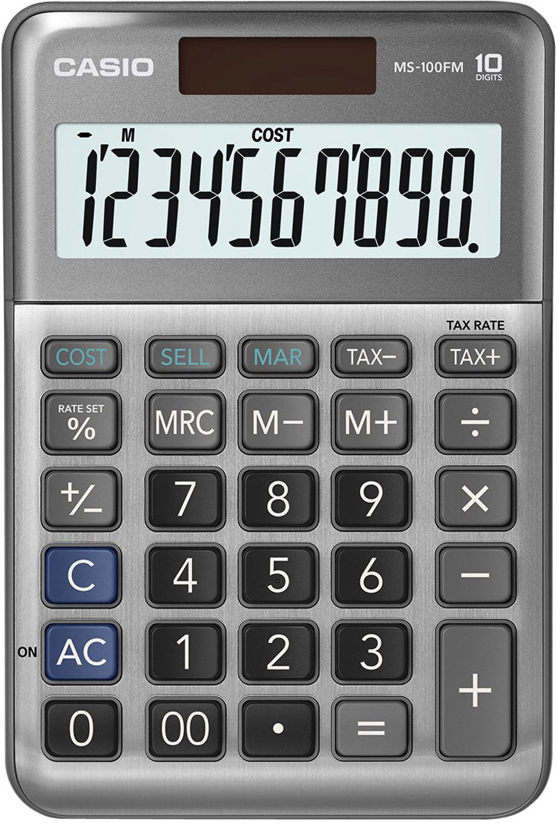 Casio ms-100fm - bureaurekenmachine - gemakkelijke berekening van kosten, verkoopprijs en marge