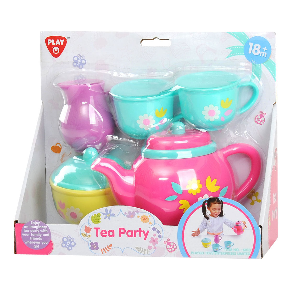 Playgo theeservies bloemen speelset - 7dlg.