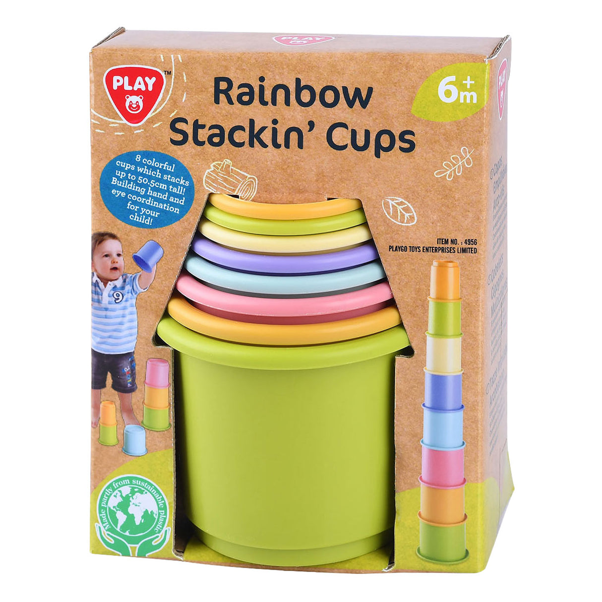 Playgo stapelblokken kleur - 8dlg.