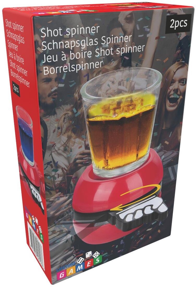Lifetime games shot spinner set 2 stuks - drinkspel - borrelspel met draaischijf - partyspel voor volwassenen - 46ml shotglas - ø5x9cm
