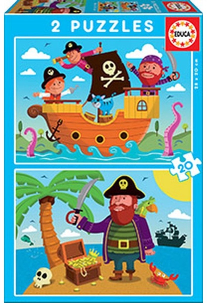 Educa - puzzel - 2 x 20 stuks - piraten